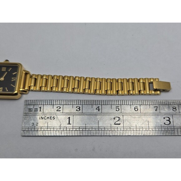 Lola Rose Cube Black Onyx Gold Tone Square Womens Dress Quartz Watch New Battery main image 10
